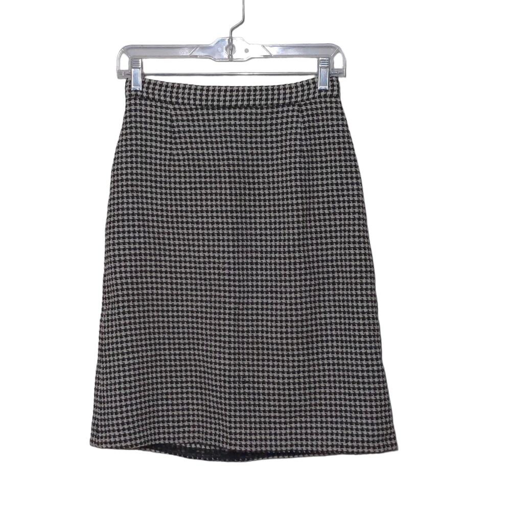 Ungaro Solo Donna Paris A-Line Skirt Black White Lined Wool Blend Italy 42/8